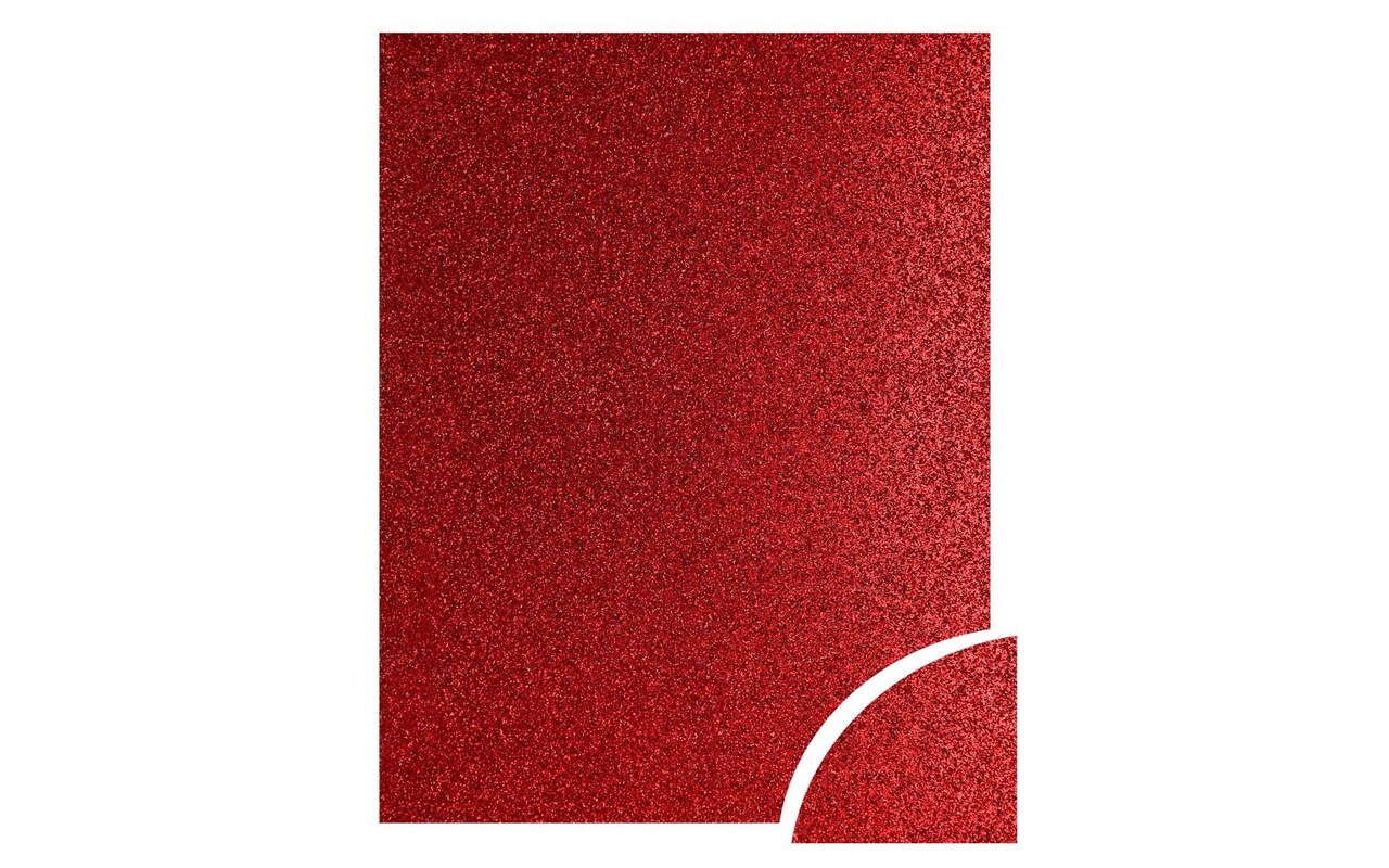 PA Paper Accents Glitter Cardstock 22" x 28" Red, 85lb colored cardstock paper for card making, scrapbooking, printing, quilling and crafts, 10 piece pack
